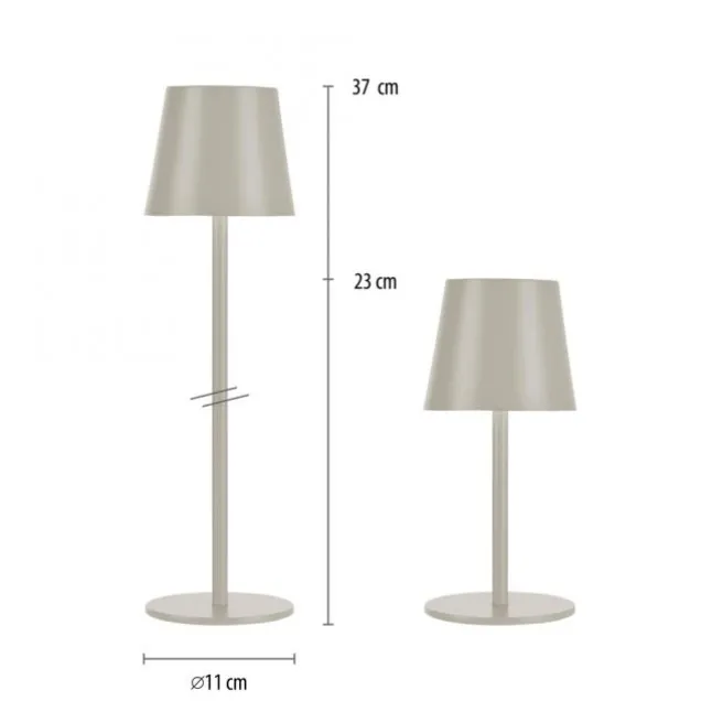 Akku Tischleuchten 3er Set, beige (greige) Indoor, Outdoor, Camping