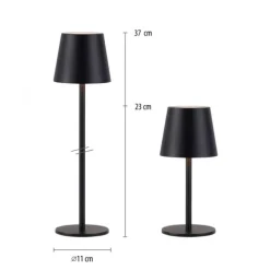 Akku Tischleuchten 3er Set, schwarz Indoor, Outdoor, Camping