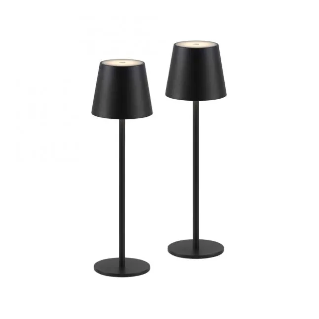 Akku Tischleuchten 2er Set, schwarz, Indoor, Outdoor, Camping