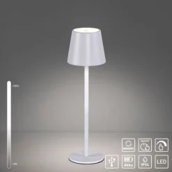 Akku Tischleuchten 3er Set, weiß Indoor, Outdoor, Camping