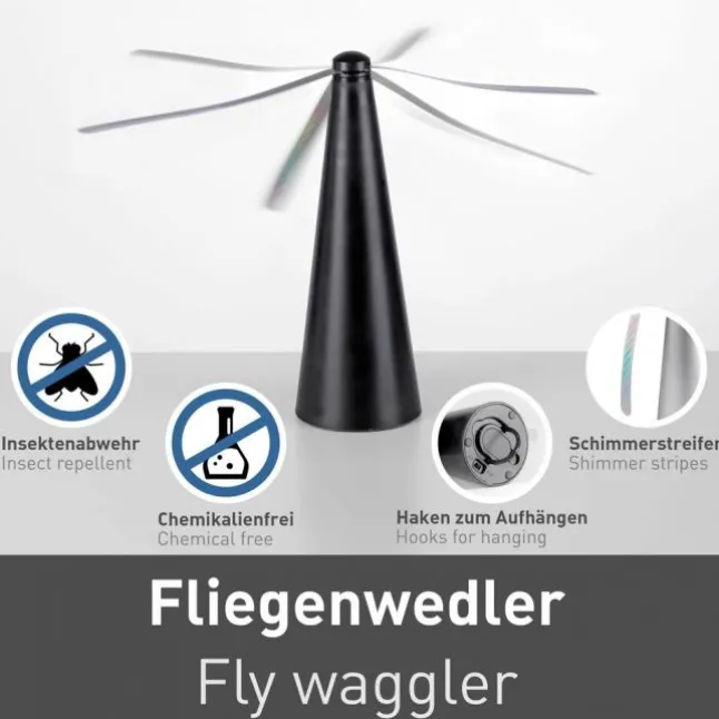 Fliegenwedler silber elektrisch Batterie mit USB Insektenabwehr
