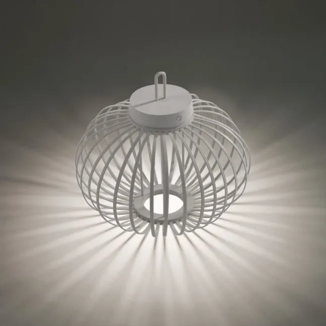 JUST LIGHT Akku Leuchte Gabbia Tisch oder Pendelleuchte, weiß
