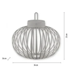 JUST LIGHT Akku Leuchte Gabbia Tisch oder Pendelleuchte, weiß