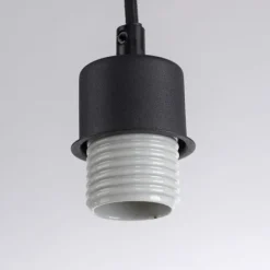 JUST LIGHT LED Pendelleuchte schwarz GERDA SOFIE Holzoptik 2-flammig