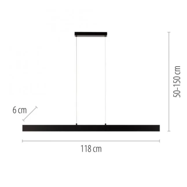 JUST LIGHT LED Pendelleuchte DRITTO, schwarz,linear