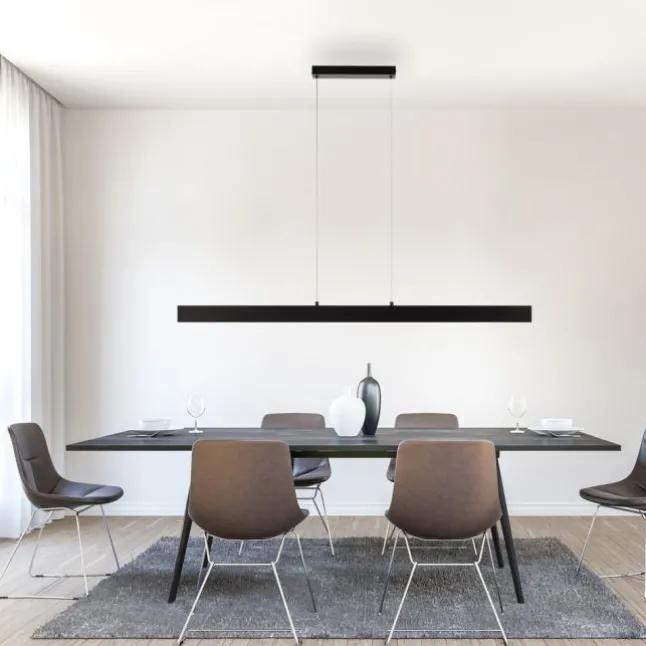 JUST LIGHT LED Pendelleuchte DRITTO, schwarz,linear