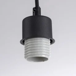 JUST LIGHT LED Tischleuchte schwarz GERDA SOFIE Holzoptik Papierlampenschirm