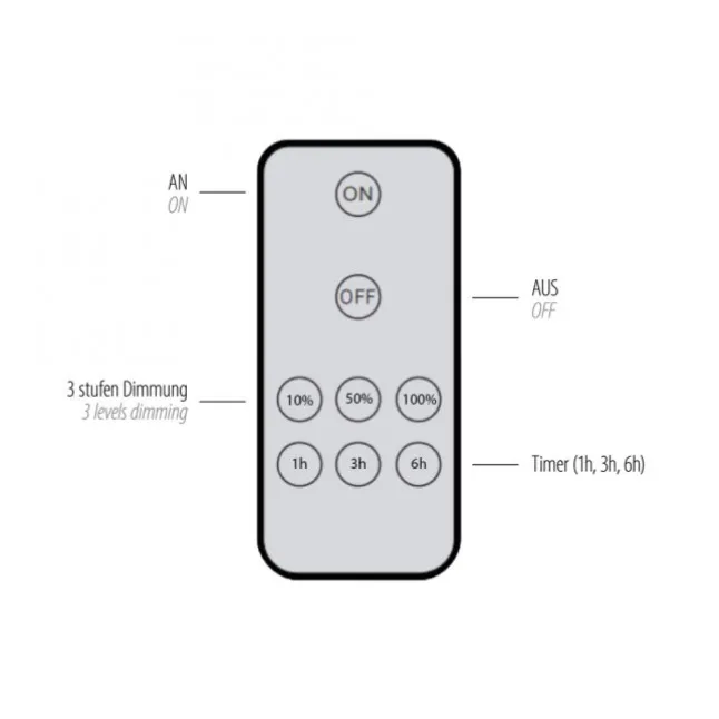 LED Akkuleuchte AKKU 25cm aluminium Timerfunktion USB dimmbar