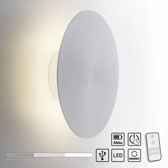 LED Akkuleuchte AKKU 25cm aluminium Timerfunktion USB dimmbar