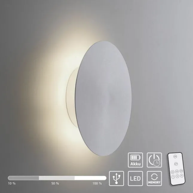 LED Akkuleuchte AKKU 18cm aluminium Timerfunktion USB dimmbar
