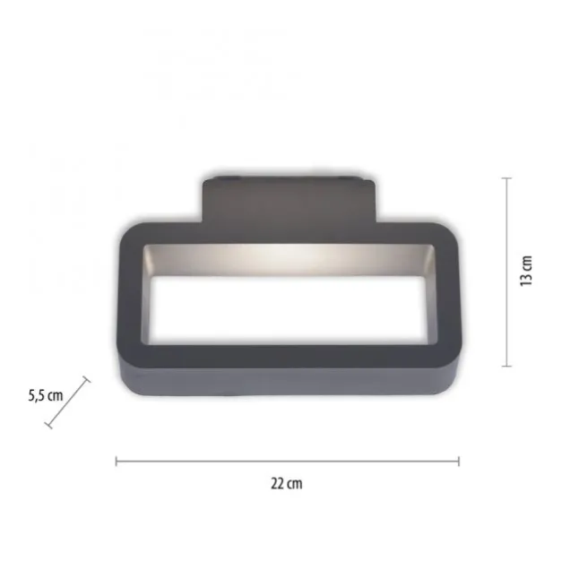 LED-Außenwandleuchte, anthrazit, beidseitig beleuchtet, warmweiß, IP44