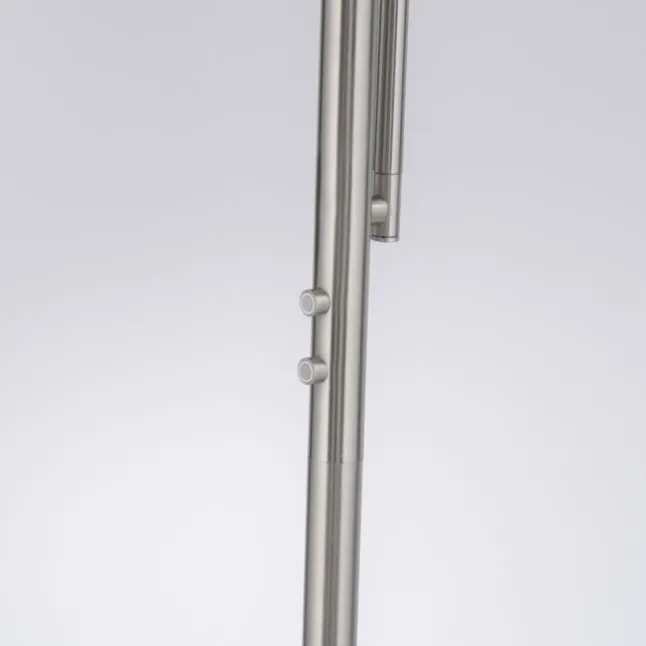LED Deckenfluter, Leseleuchte, Fernbedienung, dimmbar, stahlfarben