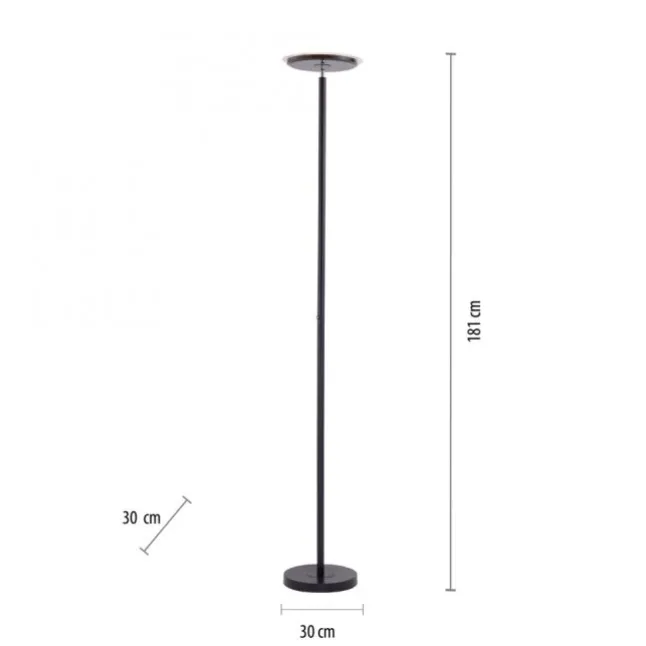 LED-Deckenfluter, schwarz, verstellbaren Fluterkopf, Stehlampe