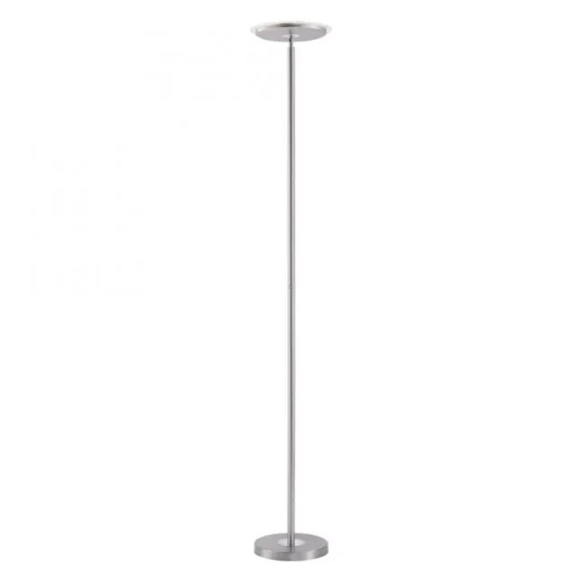 LED-Deckenfluter, stahlfarben, rund, warmweißer Lichtfarbe, Touchdimmer