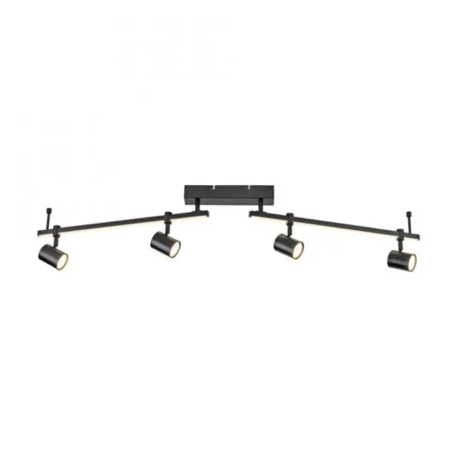 LED Deckenlampe 4 flammig mit LED Board schwarz drehbar Memoryfunktion