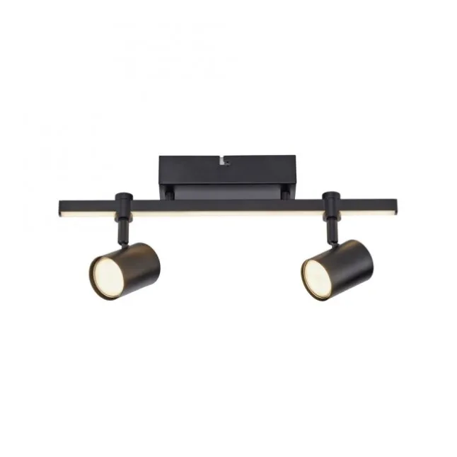 LED Deckenlampe 2 flammig mit LED Board schwarz drehbar Memoryfunktion