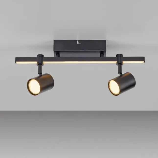 LED Deckenlampe 2 flammig mit LED Board schwarz drehbar Memoryfunktion