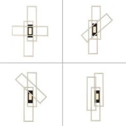LED Deckenlampe schwarz 99x29cm rechteckig dimmbar Downlight+Sidelight