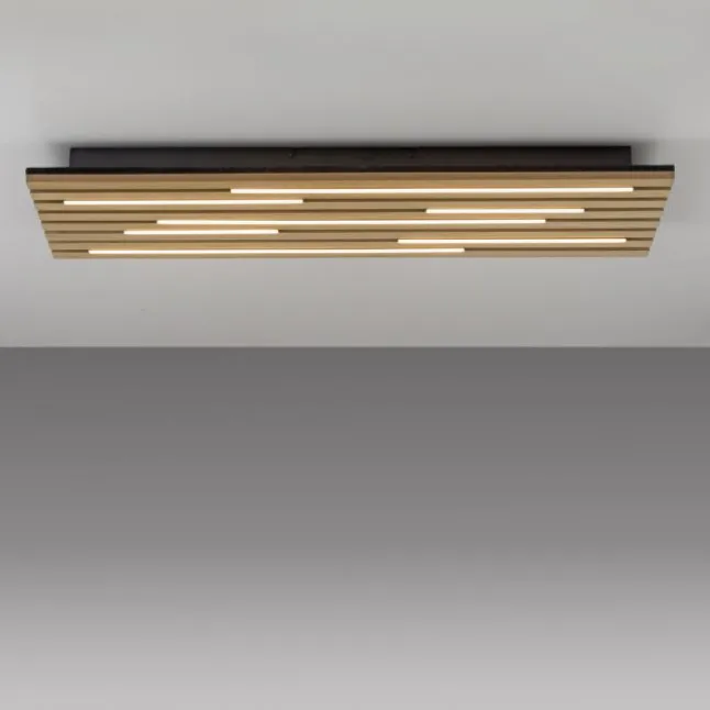 LED Deckenleuchte AKUSTIK, Holz-natur, Panel, rechteckig