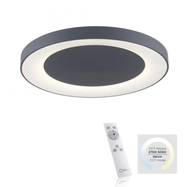 LED-Deckenleuchte, anthrazit-grau, dimmbar, CCT-Farbmanagement, Memory Funktion