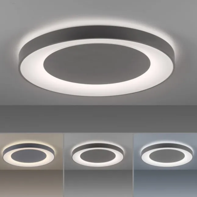 LED-Deckenleuchte, anthrazit-grau, dimmbar, CCT-Farbmanagement, Memory Funktion