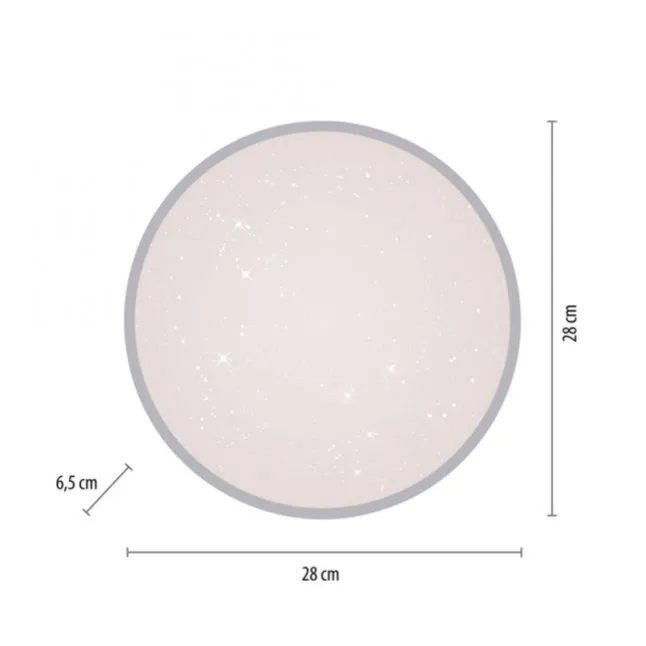 LED Deckenleuchte D=28cm silber Sternenhimmeloptik dimmbar