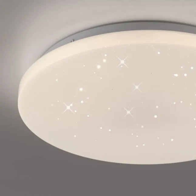 LED Deckenleuchte D=34cm weiß Sternenhimmel zeitloses Design warmweiß