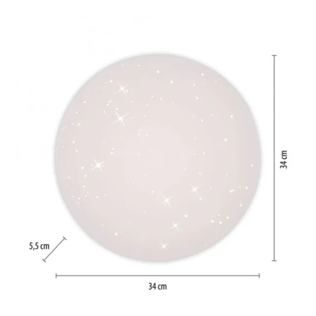 LED Deckenleuchte D=34cm weiß Sternenhimmel zeitloses Design warmweiß