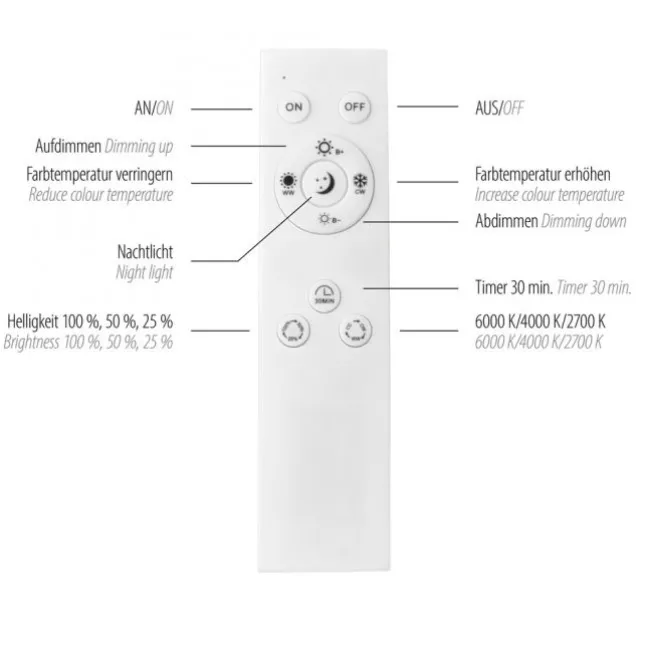 LED Deckenleuchte D=57 schwarz gold dimmbar per Fernbedienung CCT