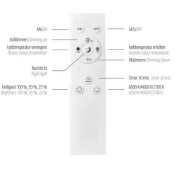 LED Deckenleuchte D=40 weiß dimmbar per Fernbedienung CCT