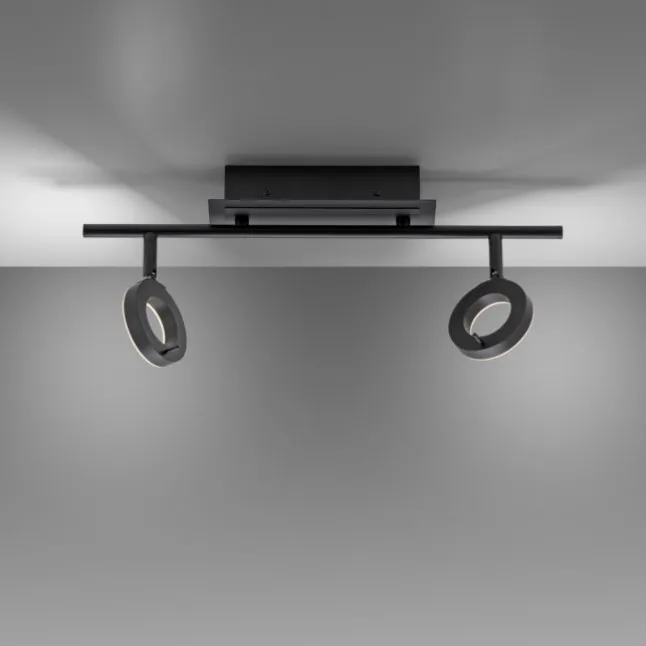LED Deckenleuchte 2 flammig anthrazitfarbig drehbar IP44 warmweiß