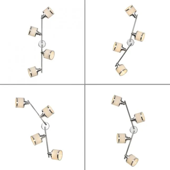 LED Deckenleuchte 4 flammig chrom glänzend drehbar Innenlampe
