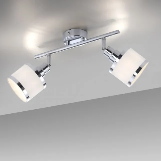 LED Deckenleuchte 2 flammig chrom glänzend drehbar Innenleuchte