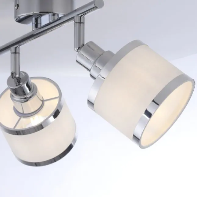 LED Deckenleuchte 2 flammig chrom glänzend drehbar Innenleuchte