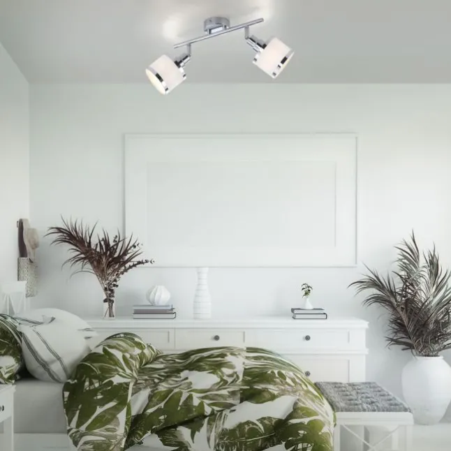 LED Deckenleuchte 2 flammig chrom glänzend drehbar Innenleuchte