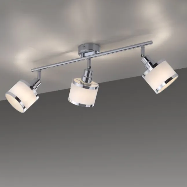 LED Deckenleuchte 3 flammig chrom glänzend drehbar Wohnlampe