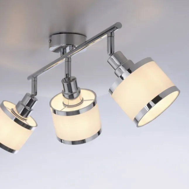 LED Deckenleuchte 3 flammig chrom glänzend drehbar Wohnlampe