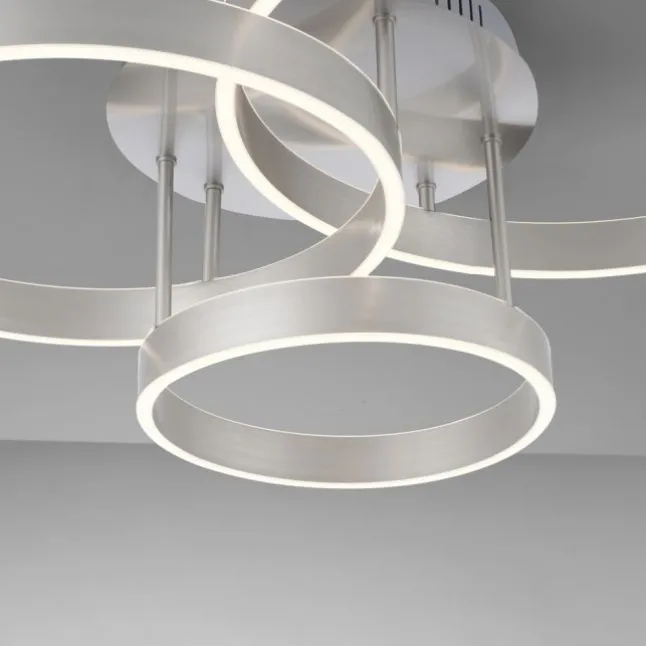 LED Deckenleuchte 3 flammig silber Up- Downlight dimmbar Fernbedienung