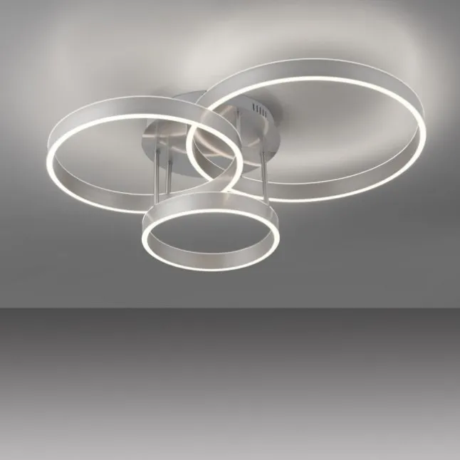 LED Deckenleuchte 3 flammig silber Up- Downlight dimmbar Fernbedienung