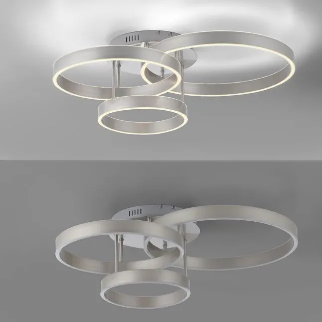 LED Deckenleuchte 3 flammig silber Up- Downlight dimmbar Fernbedienung