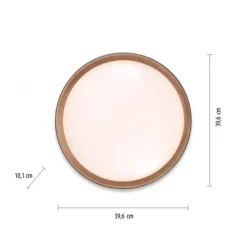 LED Deckenleuchte Holzoptik grau rund dimmbar Wandschalter energiesparend
