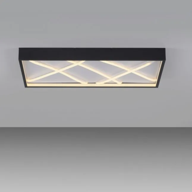 LED Deckenleuchte MIKADO, schwarz, rechteckig, dimmbar, Memoryfunktion