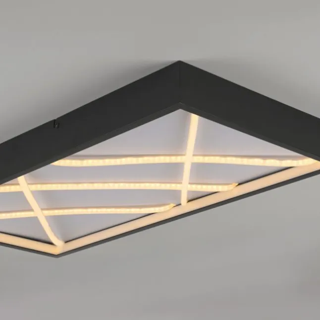 LED Deckenleuchte MIKADO, schwarz, rechteckig, dimmbar, Memoryfunktion