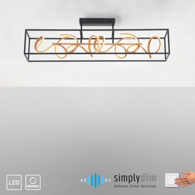 LED Deckenleuchte, modern, geschwungenes Design, dimmbar, energiesparend