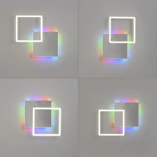 LED Deckenleuchte quadratisch aluminium CCT dimmbar Rainbow RGB