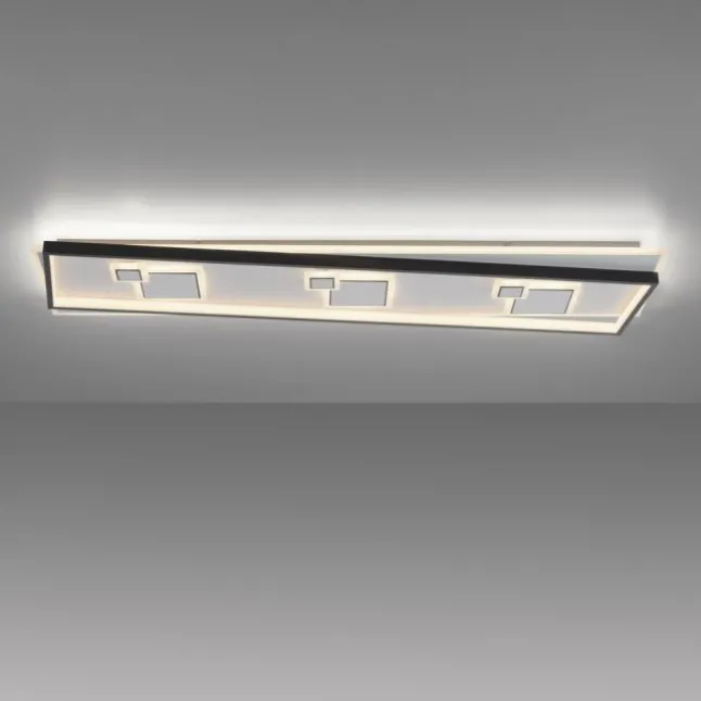 LED Deckenleuchte rechteckig schwarz weiß schaltbar warmweiß Licht