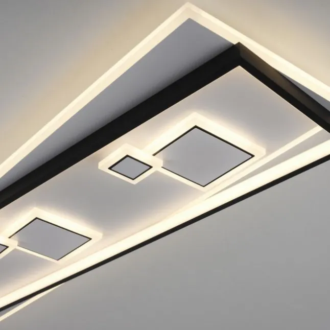 LED Deckenleuchte rechteckig schwarz weiß schaltbar warmweiß Licht