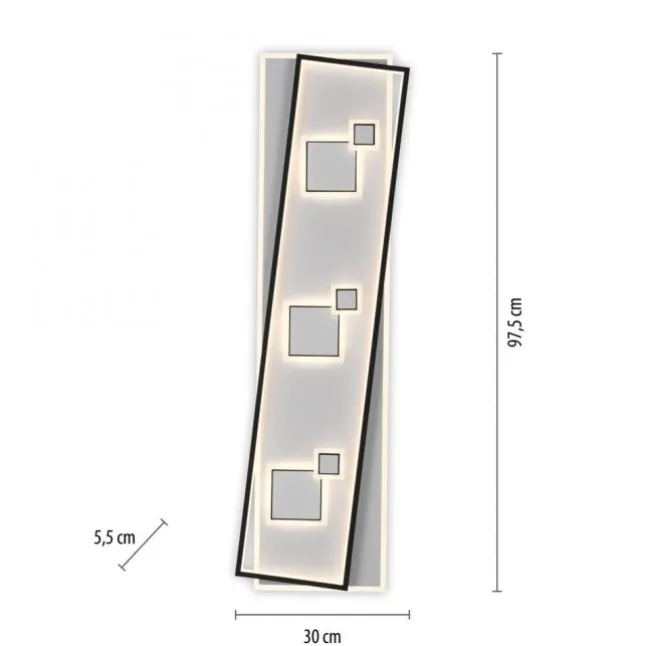 LED Deckenleuchte rechteckig schwarz weiß schaltbar warmweiß Licht