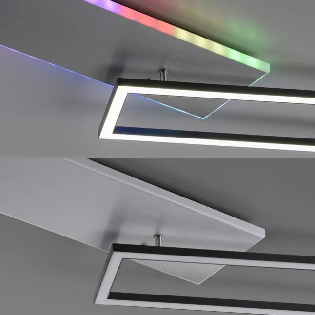 LED Deckenleuchte rechteckig aluminium CCT dimmbar Rainbow RGB