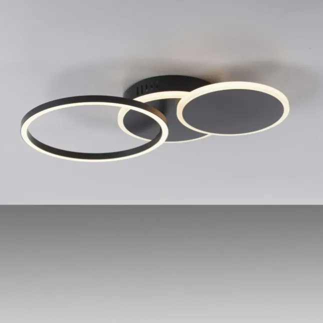 LED Deckenleuchte rund schwarz schwenkbar warmweiß modern